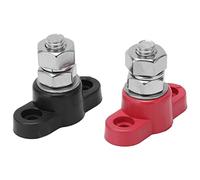 Ensemble de Bornier de Distribution D'alimentation de Batterie, Bloc de Distribution D'alimentation Noir et Rouge avec Goujons M8, Poteau de Jonction Isolé Positif Sol DC 48V pour Remorque de Voiture