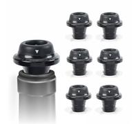 Ensemble de bouchons de bouteille de vin en silicone Deiss PRO - Joint hermétique, anti-fuites, bouchons réutilisables pour bouteilles de vin - Bouchons à vide pour la fraîcheur - Noir, 6 pièces