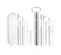 Ensemble De Bouchons D'Oreilles 12 Pièces, Ensemble De Bouchons D'Oreilles À Ressort En Spirale, Outil De Retrait De Cérumen En Acier Inoxydable, Dissolvant De Cérumen Pratique