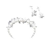Ensemble de boucles d ' oreilles en perles, bandeau pour spectacle, couvre-chef de bal, bandeau élégant, couvre-chef de Club, accessoires Photo, boucles d ' oreilles en perles