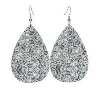 Ensemble de boucles d'oreilles drôles en forme de larme, boucles d'oreilles pendantes en cuir tendance pour femme, cadeau d'anniversaire