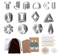 Ensemble de boucles d'oreilles en argile pour la fabrication de bijoux | Kit de fabrication de bijoux multi-usages, ensemble d'emporte-pièces portables pour argile métallique, biscuits, gâteaux