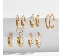 Ensemble De Boucles D'oreilles En Zircon Pour Femmes, 5 Paires Géométriques, Petits Anneaux, Bijoux Huggie De Mariage, Nouvelle Collection 2020