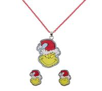 Ensemble de boucles d'oreilles et collier Peers Hardy The Grinch Christmas Jaune TU