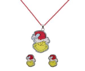 Ensemble de boucles d'oreilles et collier Peers Hardy The Grinch Christmas Jaune TU