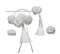 Ensemble de boucles d'oreilles et épingles à cheveux en forme de fleur chinoise Cheongsam pour mariage