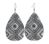 Ensemble de boucles d'oreilles légères en forme de larme en cuir avec tour Eiffel et monument de Paris français