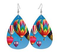 Ensemble de boucles d'oreilles montgolfières en forme de larme tendance en similicuir pour femmes et filles