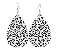 Ensemble de boucles d'oreilles pendantes en cuir avec motif léopard noir en forme de larme pour femme, cadeau d'anniversaire