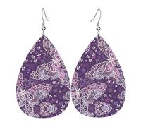 Ensemble de boucles d'oreilles pendantes en cuir avec papillons violets en forme de larme pour femme, cadeau d'anniversaire