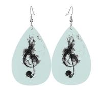 Ensemble de boucles d'oreilles pendantes en cuir noir fumé en forme de larme pour femme, cadeau d'anniversaire