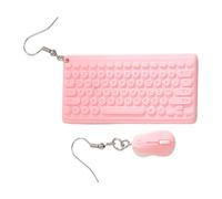 Ensemble de boucles d'oreilles pendantes en forme de souris, boucles d'oreilles avec pendentif clavier au design léger, bijoux tendance avec thème de joueur amusant, accessoire pour Noël, adolescente