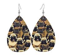 Ensemble de boucles d'oreilles pendantes légères en similicuir avec motif carlin en forme de larme