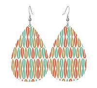 Ensemble de boucles d'oreilles percées en forme de larme de style moderne du milieu du siècle, boucles d'oreilles pendantes en cuir tendance pour femme, cadeau d'anniversaire