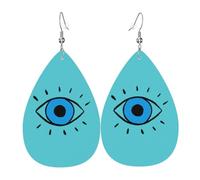 Ensemble de boucles d'oreilles percées mauvais œil en forme de larme en cuir synthétique pour femmes filles cadeau d'anniversaire de Noël