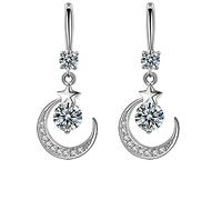 Ensemble de boucles d'oreilles pour femme - Boucles d'oreilles en forme de lune - Boucles d'oreilles Cape Cod, taille unique, Cupronickel, Pas de pierre précieuse