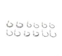 Ensemble de boucles d'oreilles vintage en forme de C en métal pour tous les styles d'événement (05)