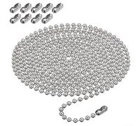 Ensemble de boucles en métal avec chaîne en acier inoxydable de 300 cm et 10 boutons de perles (ensemble chaîne et boucle)