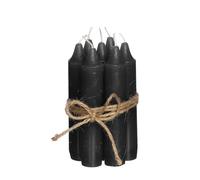 Ensemble de bougies confortable (7 pièces) - Bâtons de 11 cm et bougies de table monochromes noires, durée de combustion de plus de 4 heures