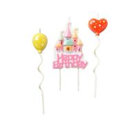Ensemble de bougies d'anniversaire château, bougie d'anniversaire pour fournitures de fête, décoration de gâteau