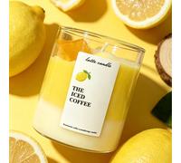 Ensemble de bougies parfumées d'aromathérapie, 1 pièce Bougie parfumée aux fruits colorés et au café glacé, parfum naturel durable, plusieurs parfums disponibles : citron, fraise, lavande, notes fruit