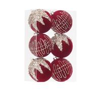 Ensemble de Boules de décoration de Noël avec Touche de, Red L