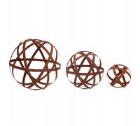Ensemble de boules de jardin rustiques rouille 40 30 20 cm boules de corten s...