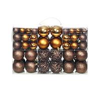 Ensemble de boules de Noël 100 pcs 3 4 6 cm Marron Bronze Doré