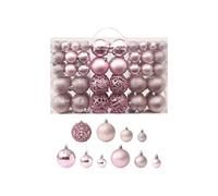 vidaXL Ensemble de Boules de Noël 100 pcs Décoration d'Arbre de Noël Ornement de Vacances Décoration de Noël Jardin Patio Terrasse Extérieur Rose Rose G