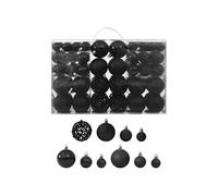 vidaXL Ensemble de boules de Noël 100 pcs Noir