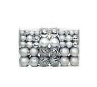 Ensemble de boules de Noël 100 pièces 6 cm Argentées,3 tailles différentes