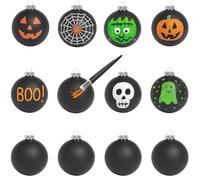 Ensemble de Boules de Noël à Faire soi-même pour Enfants et Adultes - Décorations de Noël pour Loisirs créatifs, Peinture, Dessin, Grand Format 8,9 cm, Noir Mat, Vierge, Lot de 12