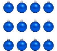 Ensemble de Boules de Noël à Faire soi-même pour Enfants et Adultes - Décorations de Noël pour Loisirs créatifs, Peinture, Dessin, Grand Format 8,9 cm, Blanc Mat Bleu, Lot de 12