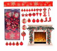Ensemble de boules de Noël anti-rupture - 30 pièces décoration de fête - décorations de Noël A - pour fiançailles, mariage, fête, fête, fête, balustrade, fenêtre, magasin