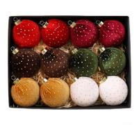 Ensemble de Boules de Noël en Tissu Doux 8cm, Décorations | de Sapin Minimalistes Faites Main, Ornements de Vacances pour Maison et Couronne