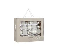 Ensemble de boules de Noël Glass baubles Blanc Verre H7xl7xL7cm