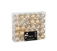 Ensemble de boules de Noël Mica Decorations Crème Styromousse H7xl7xL7cm