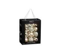 Ensemble de boules de Noël Mica Decorations Crème Verre H7xl7xL7cm