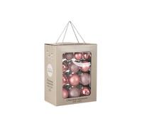 MICA Decorations Boules de Noël - 26 pièces - Ø7 cm - Verre - Rose