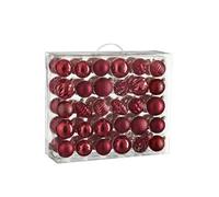 Ensemble de boules de Noël Mica Decorations Rouge foncé Plastique H7xl7xL7cm