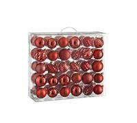 Ensemble de boules de Noël Mica Decorations Rouge Plastique H7xl7xL7cm
