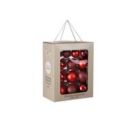 MICA Decorations Boules de Noël - 26 pièces - Ø7 cm - Verre - Rouge