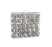 Ensemble de boules de Noël Unbreakable baubles Argent Plastique H7xl7xL7cm