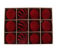 Ensemble De Boules De Noël Velours Rouge Et Vert | Ensemble De Décorations De Boules De Fête Pour Sapin De Noël Pour Intérieur Extérieur Manteau De Cheminée Salon Maison De