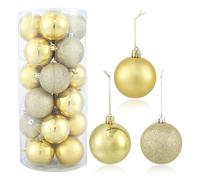 Ensemble de Boules noël 6cm, 24 pièces, décoration d'arbre, Boule Suspendue, Pendentif, Jardin Maison pour Decoration Noel ExtéRieur Ou IntéRieure