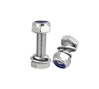 Ensemble de boulons à tête hexagonale et d'écrous de blocage en acier inoxydable avec rondelles M4 M5 M6 M8 M10 M12 Kit de vis(12mm,M3 10sets)
