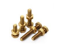 Ensemble de boulons et écrous hexagonaux extérieurs en laiton M4 M5 M6 M8 M10 M12, filetage complet en cuivre, longueur de vis hexagonale externe: 6 à 100mm(M8x20mm-2Sets)