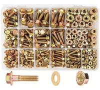 Ensemble de Boulons et Écrous Kit d'assemblage de boulons et d'écrous à bride en acier au carbone 521 - Vis dentelées hexagonales classe 8. for applications lourdes