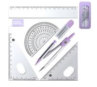 Ensemble de boussole, ensemble de géométrie - Ensembles de kits de géométrie mathématique | Boîte de Kit de Protection pour Fournitures de Classe et Scolaire, pour Dessin