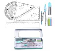 Ensemble de boussoles de dessin géométrique, outil de géométrie pour école secondaire, rapporteur de mathématiques géométriques, boussole et gomme pour école, étudiants, enseignants, architectes (BU)
